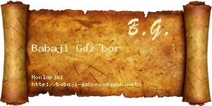 Babaji Gábor névjegykártya